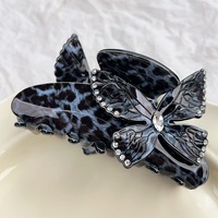 Pince à cheveux en acétate avec strass, motif léopard, couleur personnalisée, grande taille, forte tenue, unisexe, écologique, imperméable