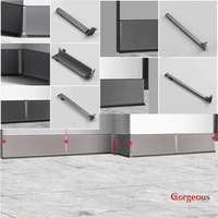 Métal décoratif en aluminium profil moulage mur protecteur coin flexible plinthe ligne noir en aluminium plancher plinthe