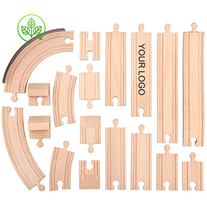 YUCI Accessoires <span class=keywords><strong>de</strong></span> train en bois éducatifs personnalisés, plusieurs voies, jouets en bois pour enfants <span class=keywords><strong>de</strong></span> 2 à 6 ans - Product Image 1