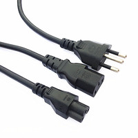 Câble d'alimentation CA 1,5 m multi-types, cuivre pur + PVC, calibre de fil 0,75 mm, qualité certifiée, câble électrique brésilien pour