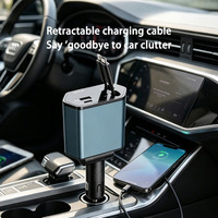 Pengisi Daya Mobil Universal 12-24V Dengan Monitor Tegangan Real-time Kabel Retractable Pengisi Daya Otomatis Produsen OEM untuk Pasar AS