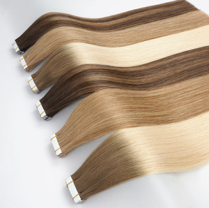 ผมต่อแบบเทป Double-Drawn Virgin Remy Hair คุณภาพสูง แบบตรง เรียงเกล็ดผม ชนิดเทปอินจากรัสเซีย - Product Image 1