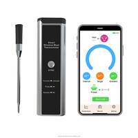 2024 Newest Smart Design Wireless Stainless Steel Ceramic Cooking BBQ Grilling Probe Meat Thermometer for OEM ODM