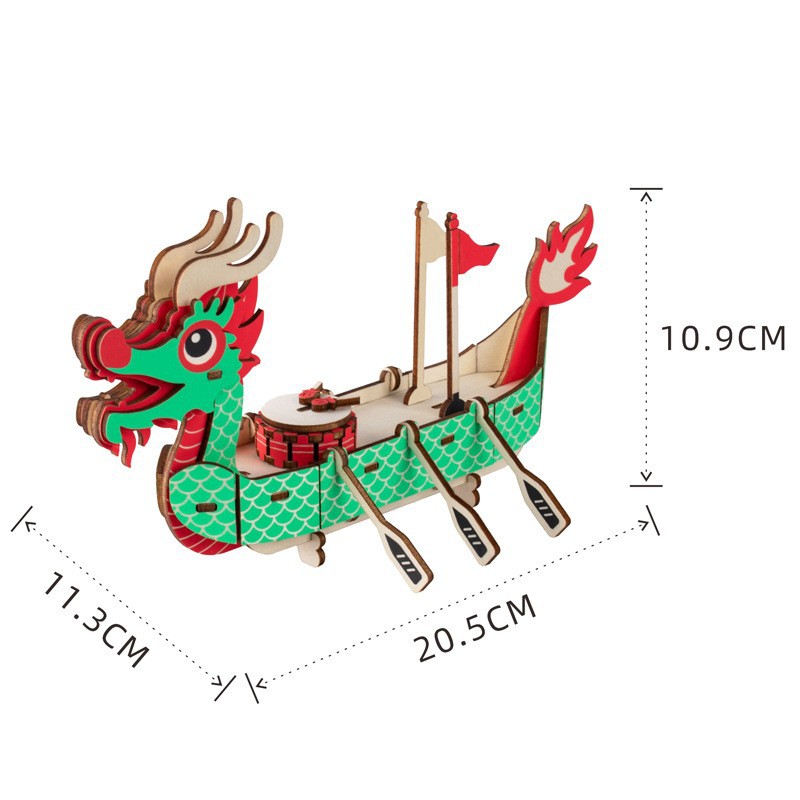 Petit bateau dragon en bois (petites 2 planches)