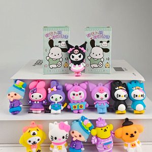 Venta caliente figuras de acción lindo Kawaii Sanlio Kuromi <span class=keywords><strong>Melody</strong></span> dibujos animados niños venta al por mayor colección llavero caja misteriosa - Product Image 4