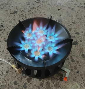 Table de cuisson extérieure Ménage extérieur Portable <span class=keywords><strong>Butane</strong></span> 7 brûleurs Four Cuisinière Laiton Grand brûleur Portable Camping Cuisinière à gaz - Product Image 1