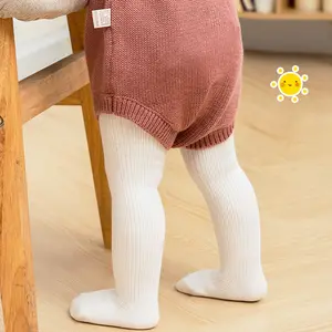 Baby Mädchen Baumwolle gerippt dehnbare Strumpfhose 0-12 Jahre Kinder Süßigkeiten Farben Kleinkind Strümpfe Kind stricken Strumpfhosen Leggings Hosen