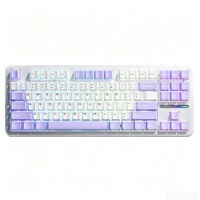 Keyboard Mekanik Nirkabel Tri-Mode BT5.0/2.4GHz/USB-C Hot Swappable Keyboard Kustom RGB Backlit untuk Gaming PC PS