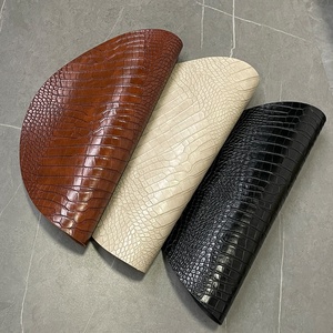 Custom Nordic Style Restaurant Table Decorative Recycled Crocodile Texture PU Table Mat <strong>Cream</strong> Leather <strong>Placemat</strong> - Product Image 2