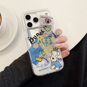 Coque de téléphone double IMD 2-en-1 motif dessin animé chien lapin chat mignon pour filles, compatible iPhone 13 14 15 16 17 Pro Max, personnalisable OEM - Product Image 4