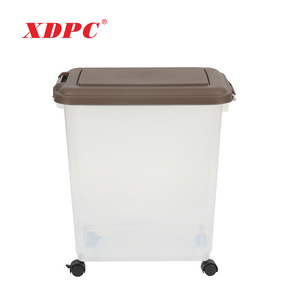Caixa de Armazenamento de Ração para Animais de Estimação de Plástico 10L/25L/35L com Rodas, Recipiente Hermético para Alimentos - Product Image 3