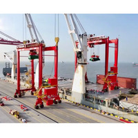 RTG-Gummibereifte Container-Portalkräne 25-80 Tonnen Hakenlift-Container-Straddle-Carrier für den Außenhafengebrauch