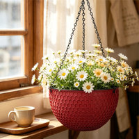 Pot suspendu double de luxe traditionnel à arrosage automatique avec trous de drainage 4,74 L en PP durable pour usage intérieur/extérieur
