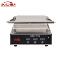 Four à frire double face pour cuisine commerciale, équipement électrique de table, lames en céramique/acier inoxydable, protection thermique CE
