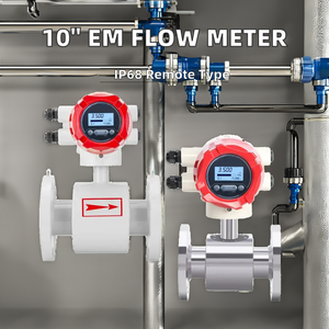 Débitmètre électromagnétique intelligent numérique à impulsions RS485 4-20mA pour l'industrie chimique, revêtement PTFE, acier inoxydable SS316L, résistant aux acides et aux alcalis, à bride - Product Image 1