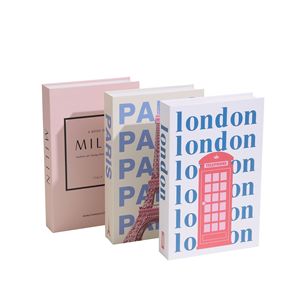 Décoration de bibliothèque minimaliste : Faux livres de ville célèbres, style livre pliable réaliste, modèle de livre pour table basse - Product Image 5