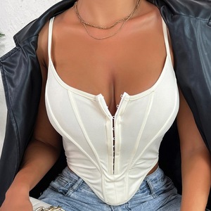 Yicheng 2026 Top Corsetto Estivo da Donna con Chiusura Frontale, Sexy con Spalline Sottili, Bustier in Rete, Top Canotta Carino - Product Image 4