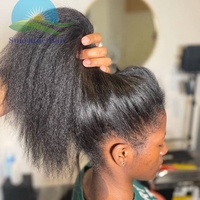 Extensions de cheveux naturels bruts Remy cambodgiens à pointe en I, double épaisseur, noirs, lisses et crépus, sans nœuds ni perte, doux, avec liens en kératine