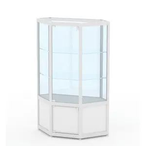 LED light lockable glass showcase jewelry display cabinets museum souvenir display case