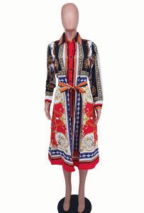 Falda Floral para Mujer Africana, Primavera y Verano, Nuevo Vestido Largo <span class=keywords><strong>de</strong></span> Manga Larga para Mujer - Product Image 3