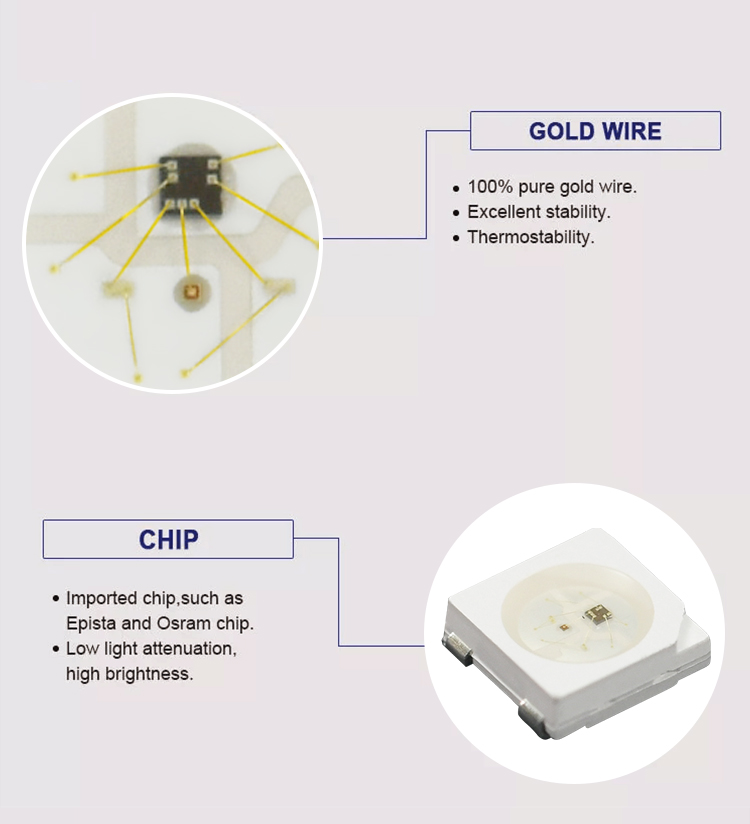 Addressable Individual IC built-in smd 5050 RGB 4PIN sk6812/WS2812/lc8812b compatible RGB LED Chip
