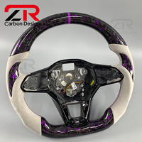 Accessoires intérieurs pour voiture Volkswagen MK8 Golf 8 GTI MK7 MK6 MK5, volant sport personnalisé en fibre de carbone forgée et suède