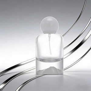 Diseño Único de Botella de Perfume Vacía de Vidrio Grueso con Fondo <span class=keywords><strong>Volcánico</strong></span> de 100 ml con Tapa de Bola de Mármol - Product Image 1
