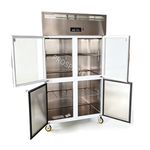 Factory Direct Commercial 4-Door <b>Kitchen</b> Refrigerator Top Glass Bottom Solid Door Upright Fridge Cool Large Capacity PST-C4C SMA - Product Image 3