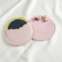 Vente en gros d'usine Mini sac rond en cuir portable de luxe rétro culturel avec miroir
