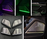 Couverture de haut-parleur métallique lumineuse 12V pour Audi A6 LA7L Q5 Q7 Q8 avec éclairage d'ambiance multicolore synchronisé pour l'intérieur de la voiture