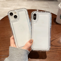Coque de téléphone transparente en TPU pour iPhone 16 Pro Max avec cadre photo et absorption des chocs