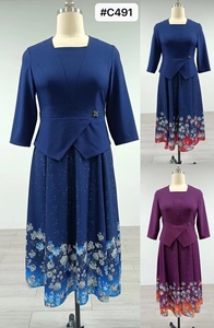 Robes élégantes de qualité supérieure pour femmes, taille plus, coupe droite, décontractées, longueur genou, formelles, 100% polyester, ODM pour femmes américaines et africaines - Product Image 6