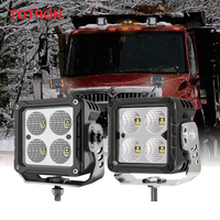 Projecteur LED carré 60W à faisceau large avec lentille en verre chauffée pour voiture, tout-terrain, moto, tracteurs