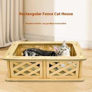 Deku DIY Katzen haus mit Leitplanke Sommer bedarf Wellpappe Katzen spielzeug und Katzenminze-Inklusive Karton verpackung - Product Image 4