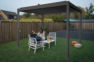 <span class=keywords><strong>Pergola</strong></span> de jardin bioclimatique de luxe moderne motorisée <span class=keywords><strong>en</strong></span> alliage d'aluminium avec <span class=keywords><strong>toit</strong></span> à lamelles - Product Image 5