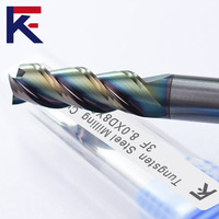 Fraise enduite DLC colorée à finition lisse KF pour carbure d'aluminium 3 cannelures fraise en bout outil de coupe à rainure en U mèches de routeur CNC