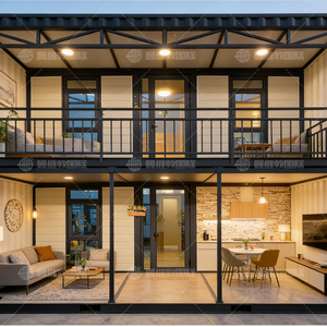 Maison conteneur extensible à deux étages, étanche, résistante au vent, structure en acier durable pour villa, appartement, <span class=keywords><strong>location</strong></span> et usage commercial - Product Image 6