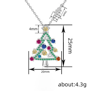 Collana con ciondolo a forma di albero di Natale colorato, collana da donna alla moda per le vacanze e le feste - Product Image 4