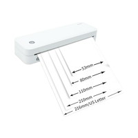 A4 Printer Bluetooth nirkabel termal Mini portabel, Printer dokumen & foto perjalanan kecil dalam ruangan digunakan dengan warna kertas termal