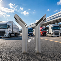 Tubo de Escape Cromado de 5 Pulgadas para Camiones de Trabajo Pesado, Compatible con Peterbilt, Kenworth y Freightliner
