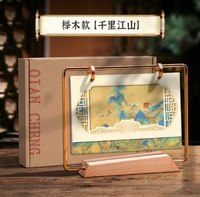 Calendrier de table en bois et métal avec horloge, calendrier lunaire chinois, décoration de bureau, cadeau de l'année du cheval