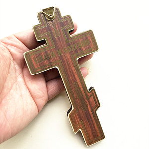 Crocifisso Ortodosso in Legno con Icona di Gesù Cristo, Croce da Appendere, Utensili Religiosi per Chiesa, Decorazioni per Battesimo e Pasqua - Product Image 5