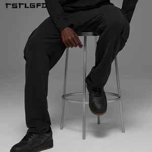 กางเกงวอร์มคาร์โก้ผู้ชายแบบสั่งทำพิเศษ ผ้าผสมเส้นใยแบบวงปิด กระเป๋าข้างแบบมีฝาปิด ขอบเอวยางยืด เอวสองชั้น สไตล์สตรีทแวร์ - Product Image 5