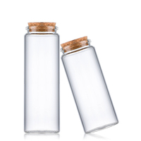 Bouteilles Vides de 37mm de Large avec Bouchons en Liège, Bouteilles en Verre pour Messages de Vœux, Flacons, Pots en Verre pour Pouding avec Bouchon en Liège