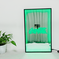 Boîte publicitaire lumineuse néon 3D personnalisée Apache, panneau tunnel miroir interactif à mille couches pour hôtels et tavernes
