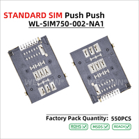 WECONN WL-SIM750-002-NA1 6PIN+2 H=1,80mm SMT Push-Push mit Erkennungsschalter SIM-Karten-Anschlussbuchse LCP-Gehäuse