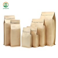 Sac d'emballage personnalisé en papier kraft biodégradable et compostable avec fermeture éclair pour aliments, épices, biscuits, noix, thé, café, grains