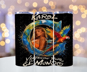 Nuevo Diseño <span class=keywords><strong>Karol</strong></span> <span class=keywords><strong>G</strong></span>, Vaso Térmico Delgado de Acero Inoxidable de 20oz con Estampado Negro, Regalo del Día de la Madre para Mamá - Product Image 3