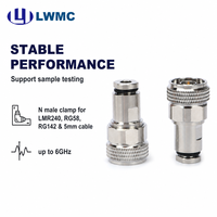 Connecteur mâle LWMC N à pince pour câbles LMR 240, RG58, RG142 et 5 mm, jusqu'à 6 GHz, VSWR 1.30 max.