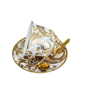 Moderno stile Vintage europeo in ceramica osso caffè e tazza da tè con piattino per uso domestico e regalo - Product Image 6